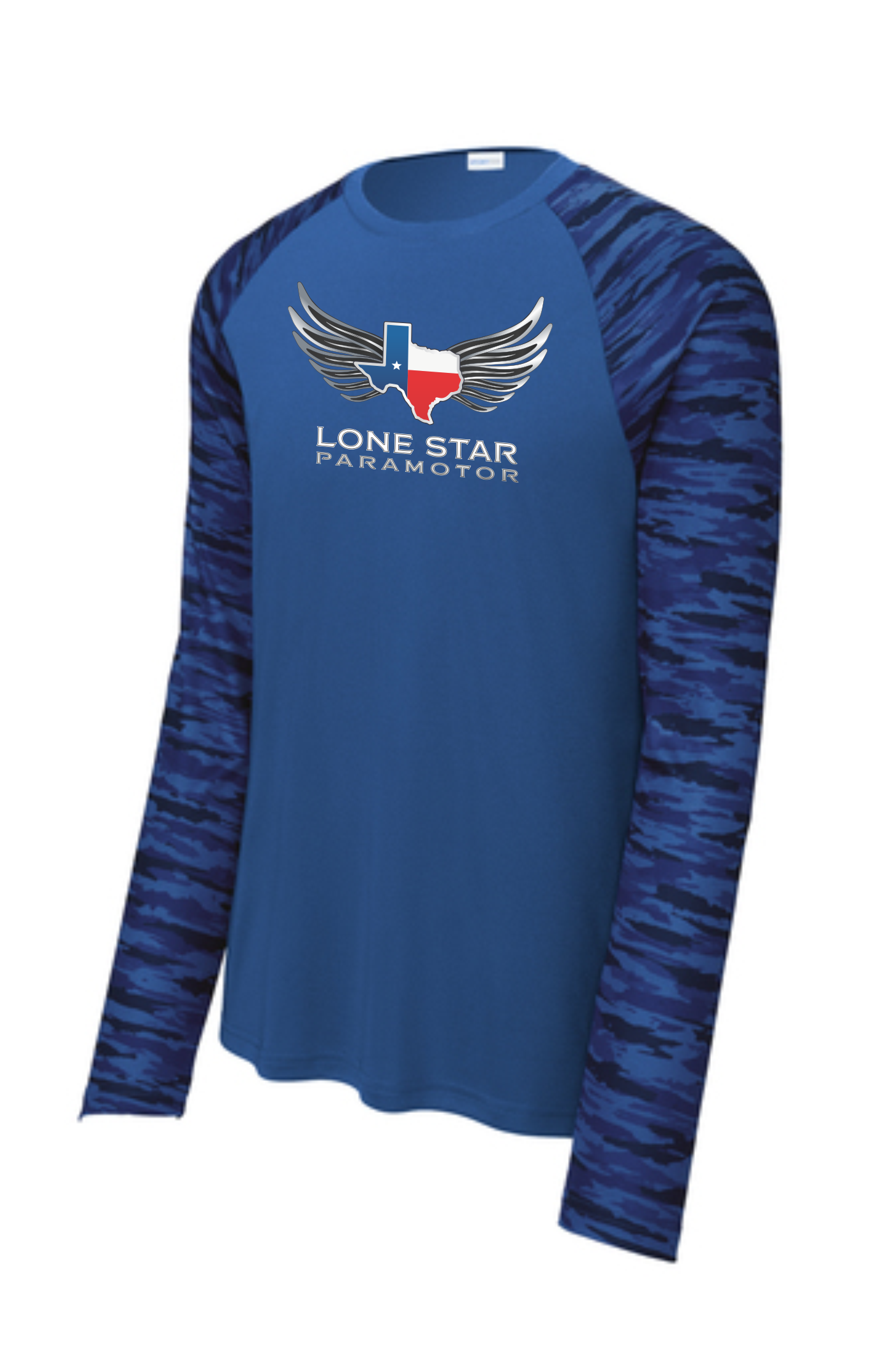 Lone Star Paramotor Drift Camo Long Sleeve Colorblock Tee