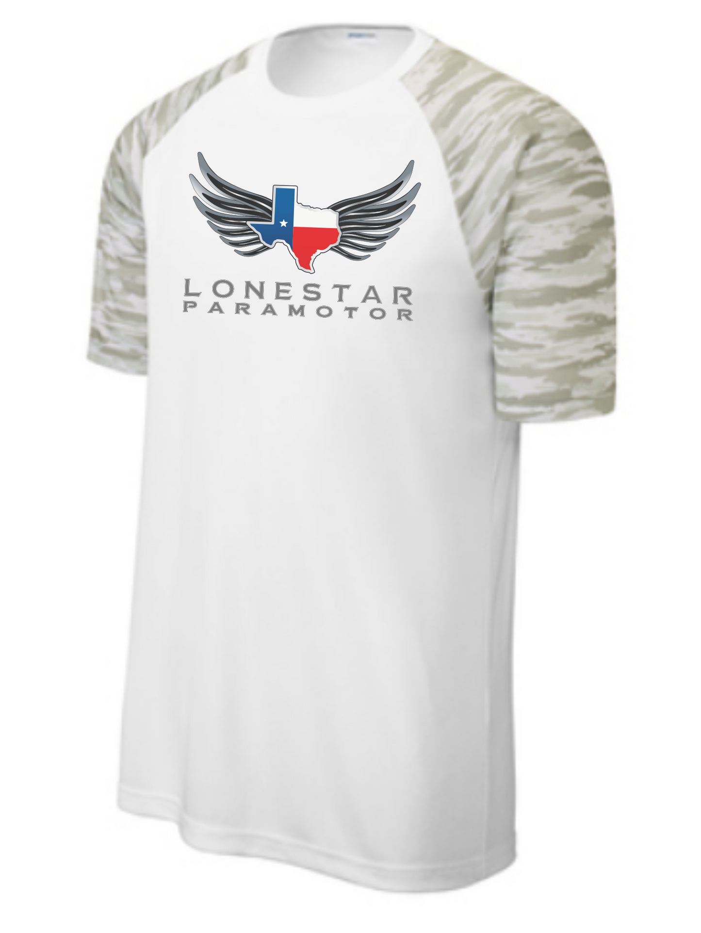 Lone Star Paramotor Drift Camo Colorblock Tee
