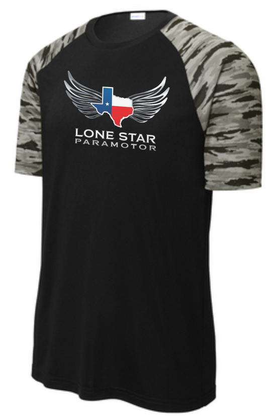 Lone Star Paramotor Drift Camo Colorblock Tee